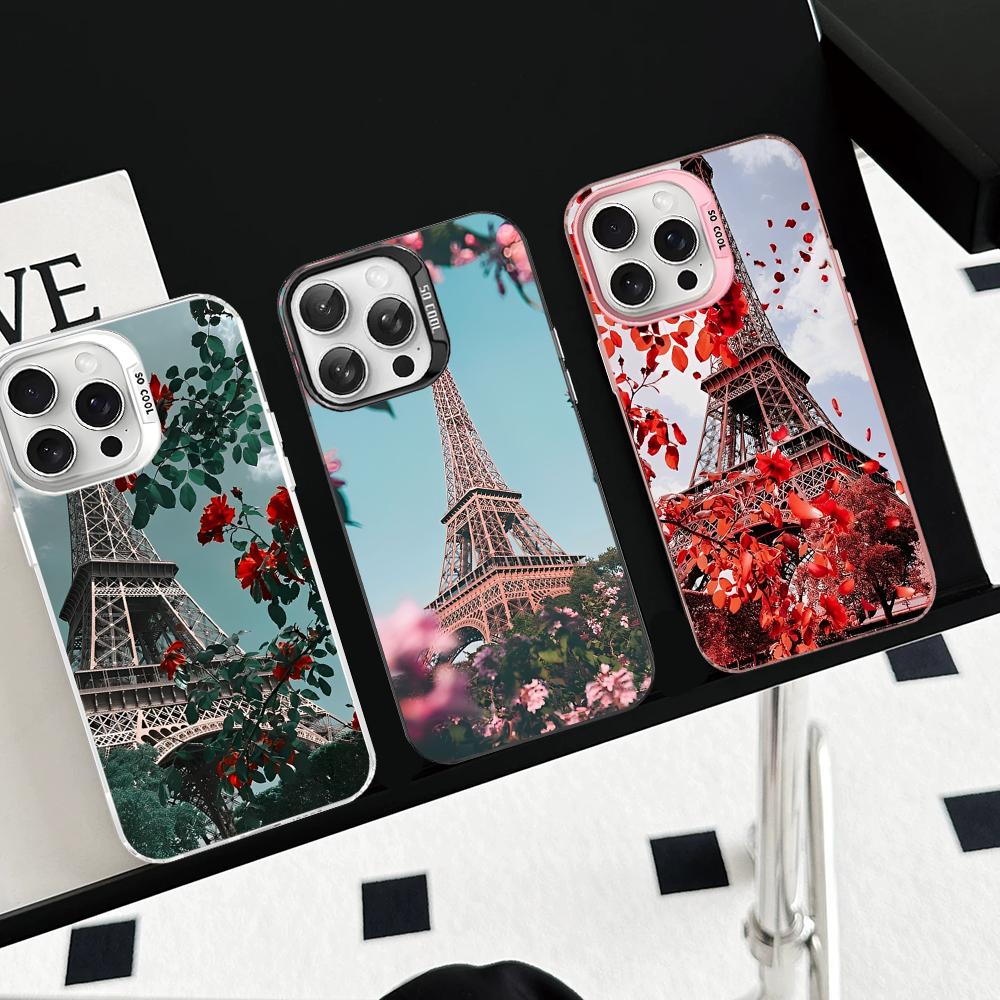 Чехол для телефона Париж Эйфелева башня Для IPhone 16 15 14 13 12 11 Pro Max X XR XSMAX 8 7 Plus Матовый Ударопрочный Задний чехол