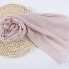 Women's Solid Color Pearl Chiffon Bubble Scarf, Long Silk Headscarf, 70x180cm, Middle Eastern Style