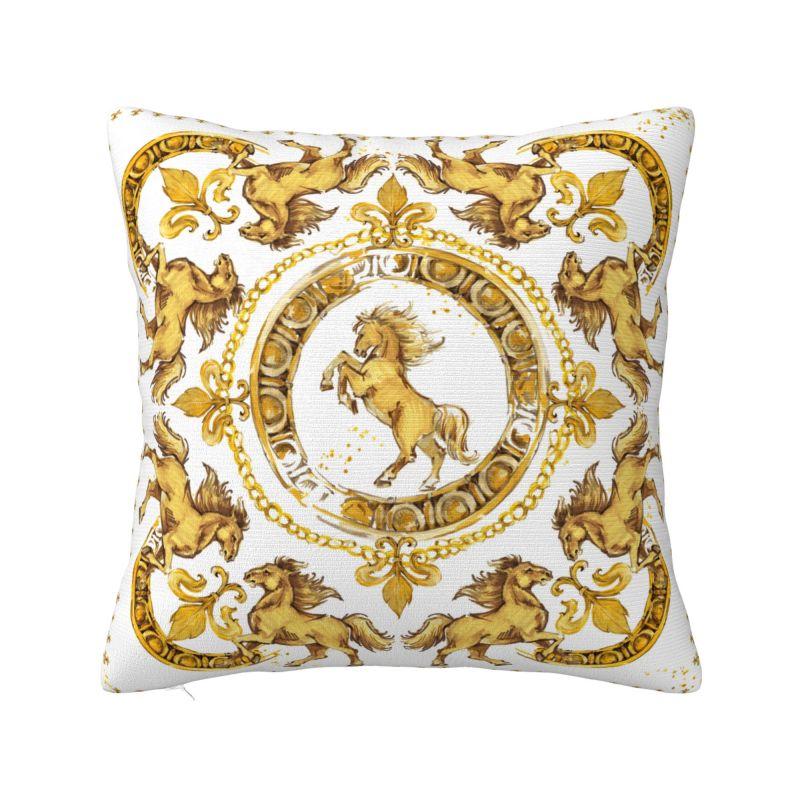 Rococo Kaleidoscopic Floral Cushion Cover 45x45cm European Baroque Art Velvet Nordic Throw Pillow Living Room Decoration