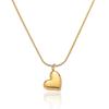 Women's Stainless Steel Heart Necklace - European & American Style, Titanium, Peach Heart, Trendy French Clavicle Chain