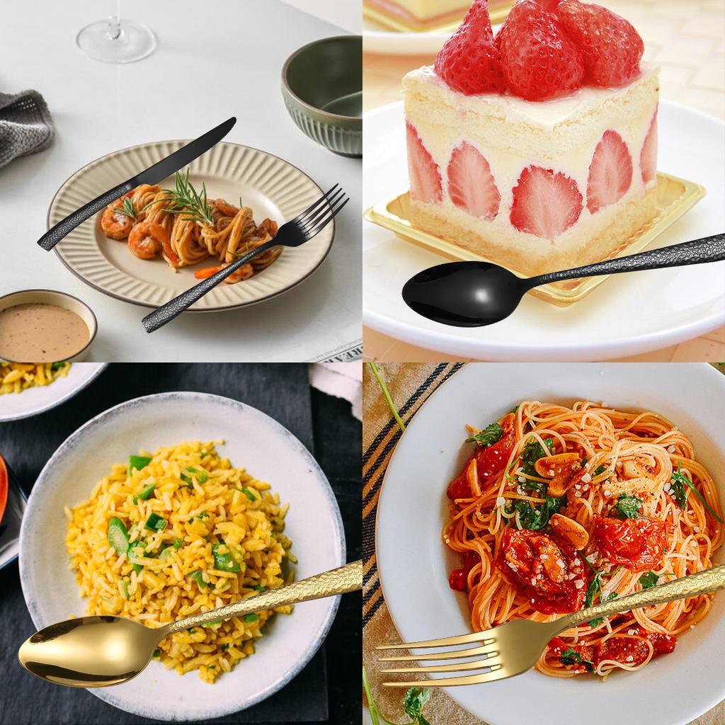 Набор столовых приборов из нержавеющей стали, квадратная ручка, серпантин, нож, вилка и ложка, набор для западной кухни, 6 предметов