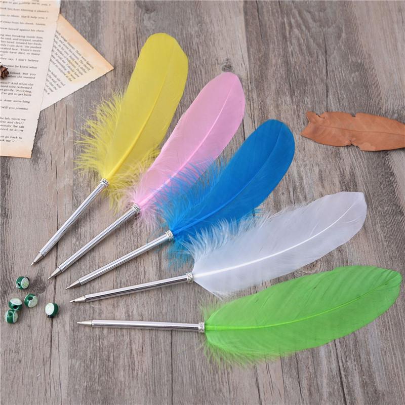 Элегантная шариковая ручка с цветным пером для канцтоваров в школу офис или подарка. 6 цветов