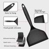 Dioycli Silicone Spatula Turner, Wide Pancake Flipper, Non-Stick Egg Flipper, BPA-Free, Black, 2-Piece Set for Omelettes, Cakes, Eggs, Pizza, Steaks,