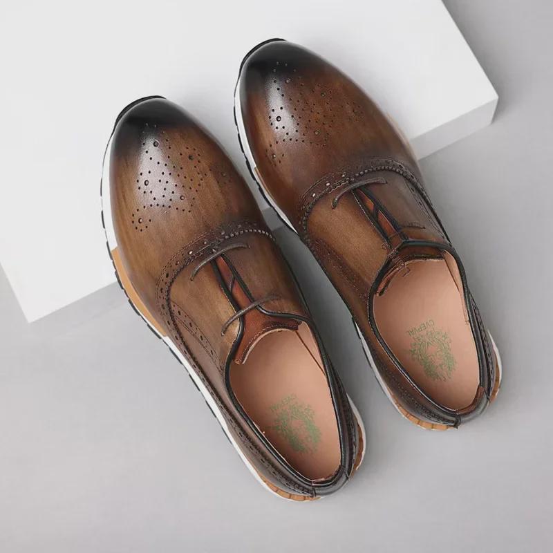 Мужская повседневная и деловая спортивная обувь из натуральной кожи