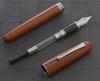 Gullor Natural Wood Fountain Pen with Medium Ink Screw and Silver Clip Nib, Converter, Cap,