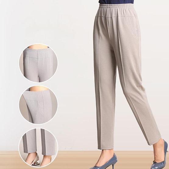 WTEMPO XL-5XL, женские весенне-летние брюки большого размера из ледяного шелка, женские однотонные повседневные брюки с эластичной резинкой на талии