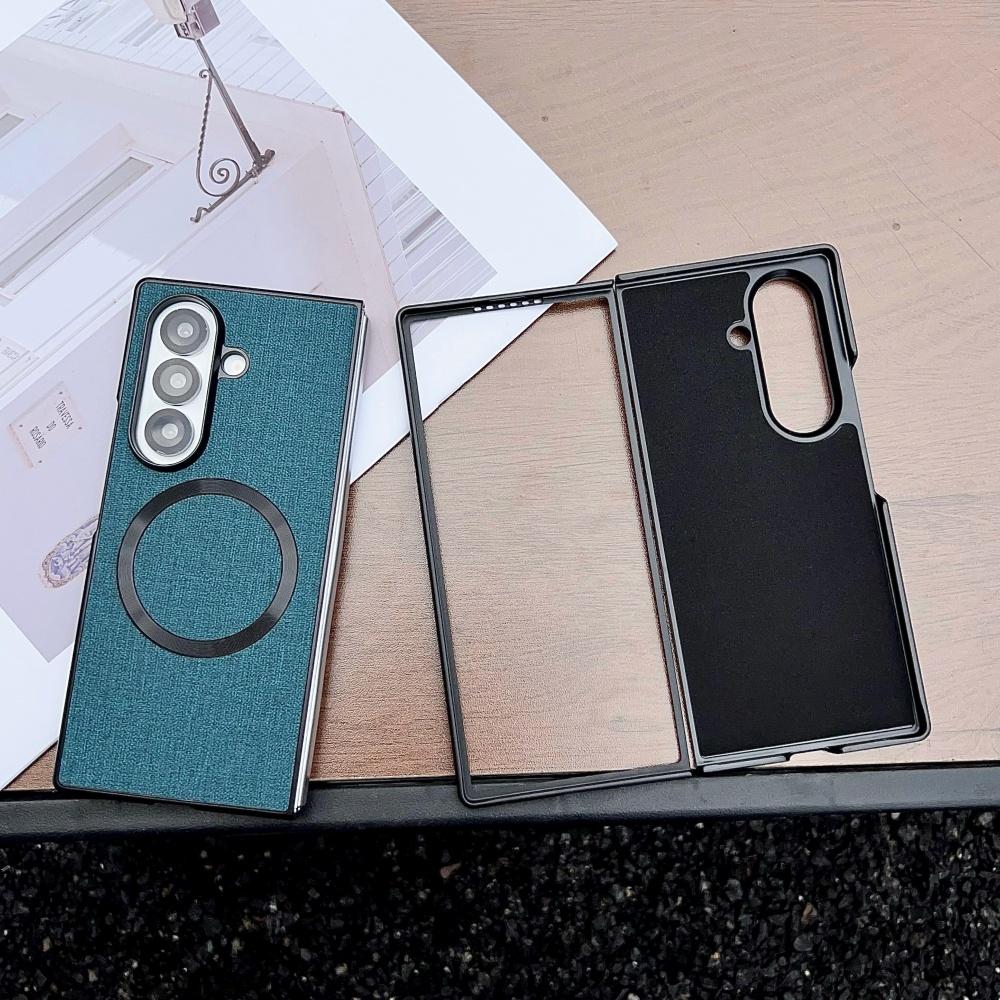 Чехол для Samsung Galaxy Z Fold 7 6 5 4 3 с поддержкой Magsafe, тканевый, с магнитной беспроводной зарядкой, для Galaxy Z Fold7 Fold6 5G