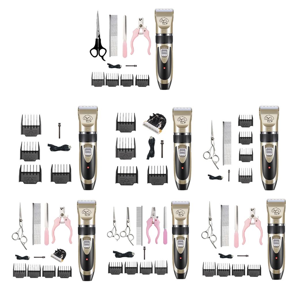 Pet Animal Hair Trimmer Kit Adjustable Cordless Pet Haircut Electric Shaver