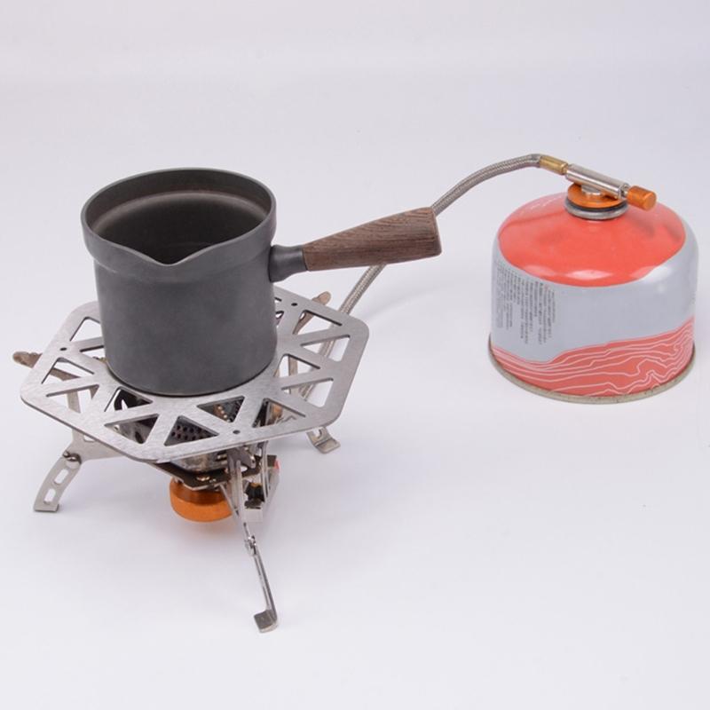 Stainless Steels Hexagon Camped Stove Heat Diffuser With Removable Wooden Feet For Outdoor Cooking And Homes Kitchen