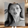 fashion icon Kate Ann Moss Throw Soft Coral Fleece Blanket 310gsm Fluffy Warm Throw for Sofa Bed Couch Bedroom Decor