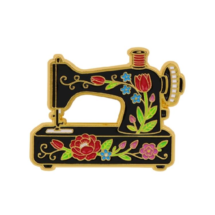 Мультяшная брошь в виде швейной машинки, конструкция из цинкового сплава, модное украшение, аксессуар для надежного крепления