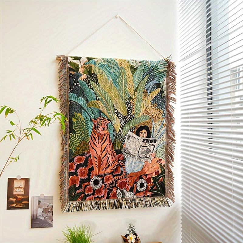 60x80cm Cartoon Print Pattern Retro Crafts Chic Pendant Decorative Tassels Ornaments Hanging Handmade Home Decoration