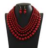 Creative Fashion Exaggerated Pearl Collarbone Chain Women, Personality Versatile Necklace Earrings Set