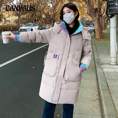 Зимняя женская свободная хлопковая одежда больших размеров, хлопковая куртка средней длины, утолщенная куртка в гонконгском стиле