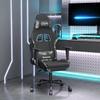 Gaming Chair with Footrest Black and Camouflage Fabric