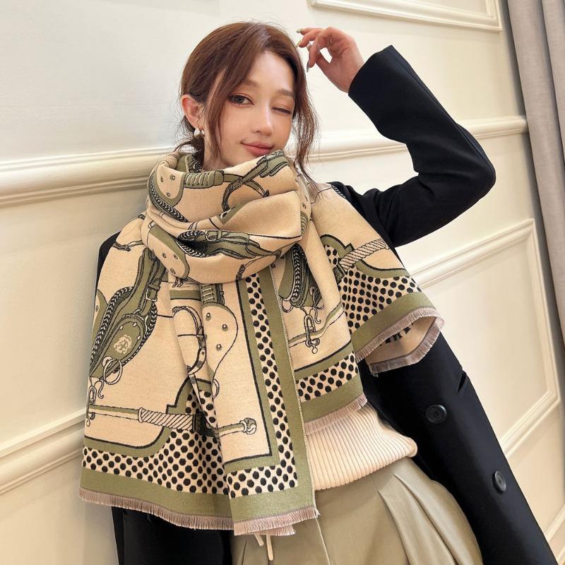 Роскошный высококачественный жаккардовый шарф из имитации кашемира, женский зимний новый универсальный шаль, ветрозащитный и теплый толстый шарф