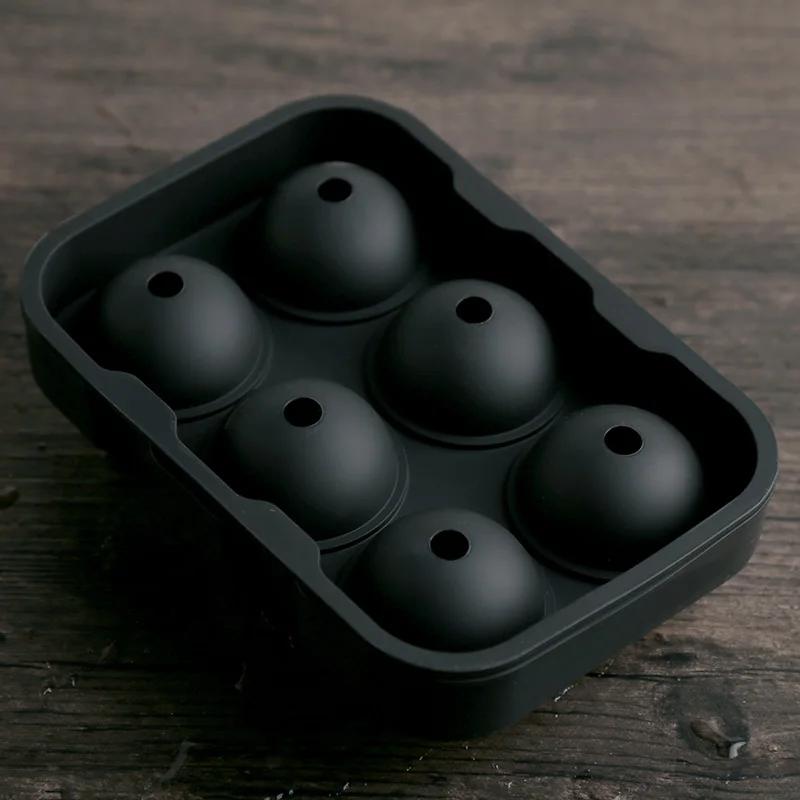 6-секционный лоток для льда, силиконовые формы для льда, круглая сферическая форма для льда, большая форма для кубиков льда в виде виски, кухонные принадлежности