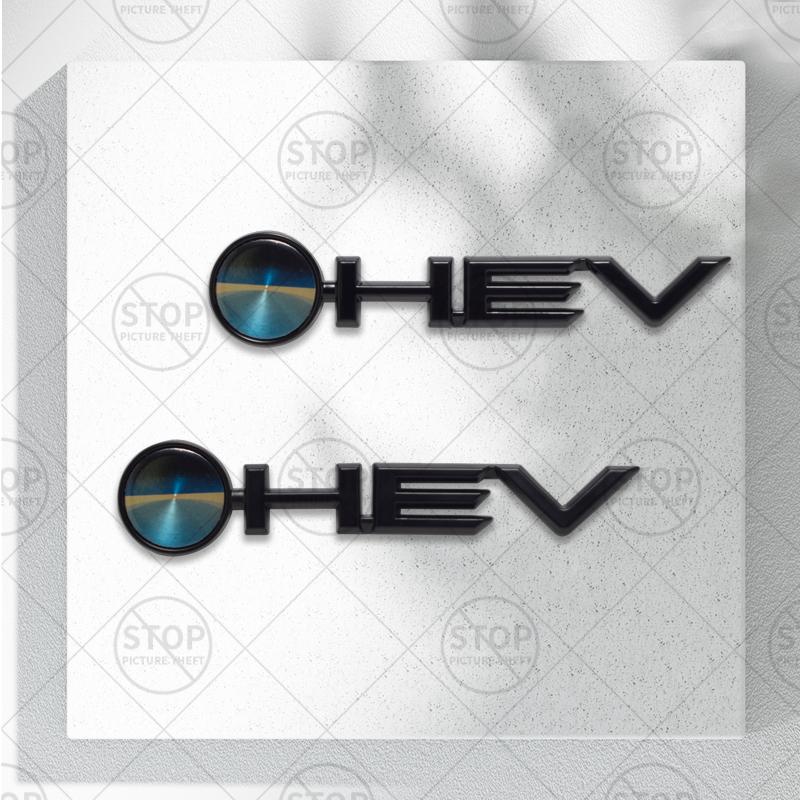 Автомобильная наклейка HEV Гибридный логотип 3D Декаль Украшение кузова Значок Эмблема заднего багажника