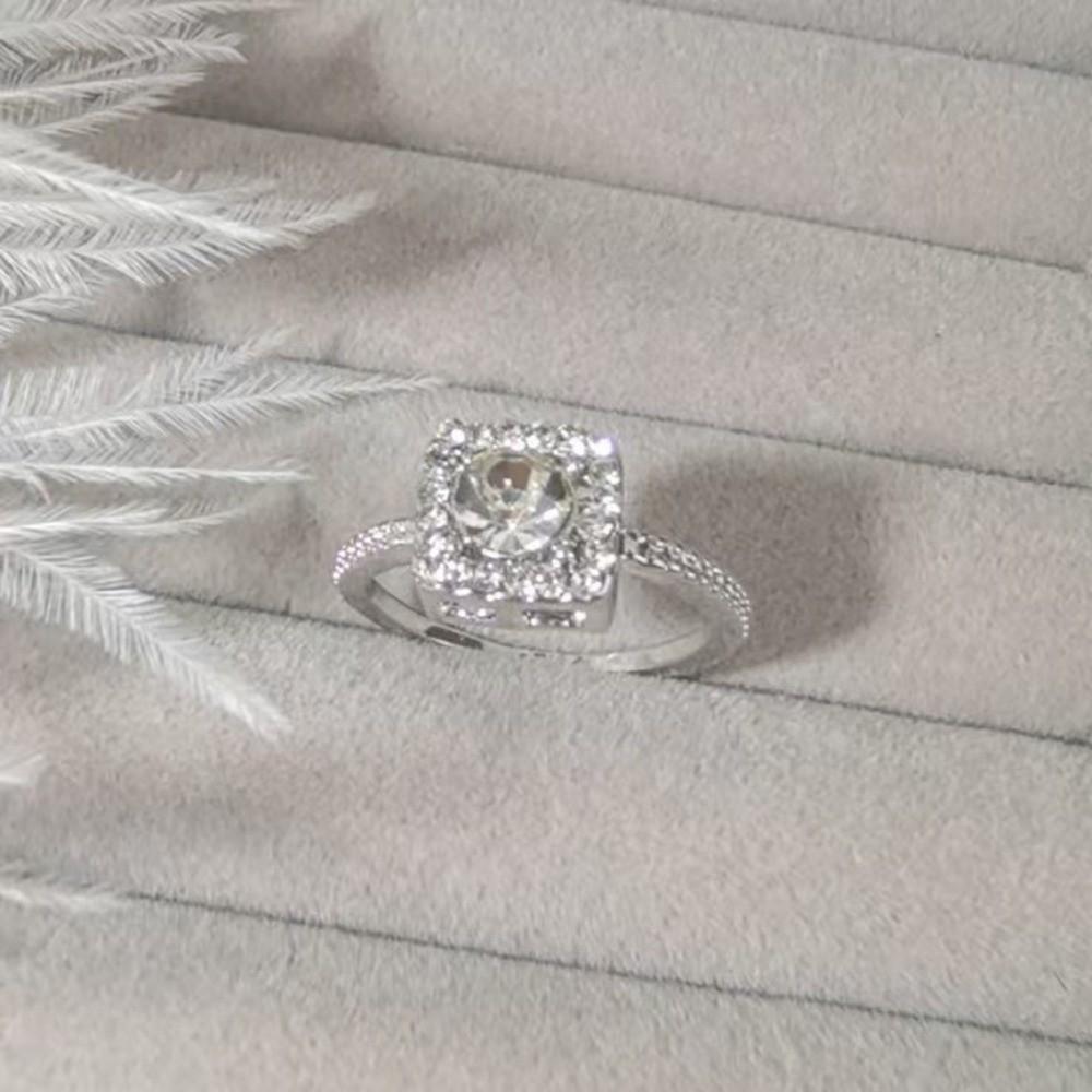 Pendant Square Necklace Crystal Ear Studs Exquisite Cube Jewelry Set  Girls