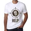 Мужская винтажная футболка с графическим принтом No Wrong Way Help, белая