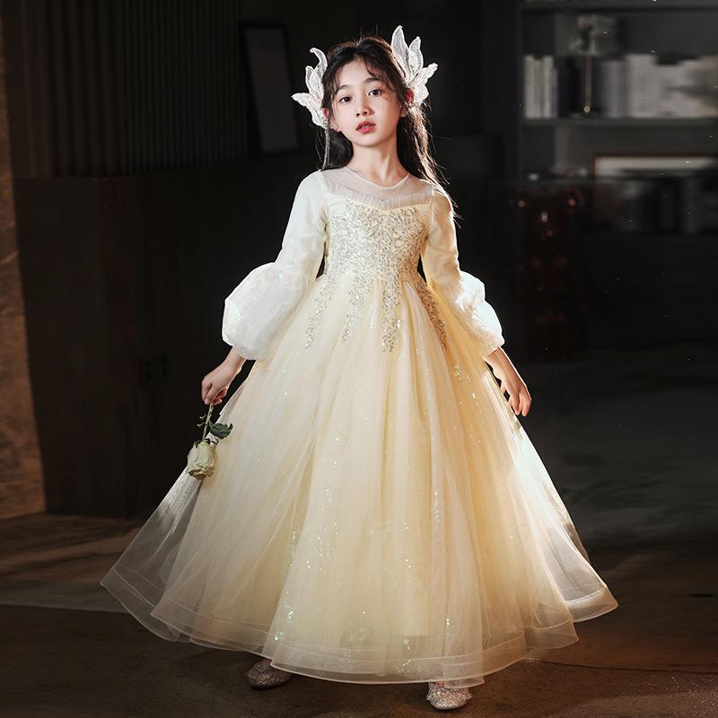 Роскошное платье для девочки-цветочницы - Принцессино платье на день рождения и свадебное платье для выступлений на фортепиано
