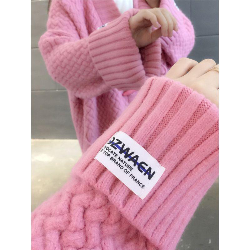 Свитер Кардиган Пальто Женское Осень и Зима Ученица Старшей Школы Ученица Средней Школы 15 Лет 12 Молодежное Утепленное Верхняя Одежда Свитер Топы