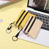 Portable Solid Color Multi-pocket Coin Card Bag Wallet Women Small Change Pouch with Zip Key Ring