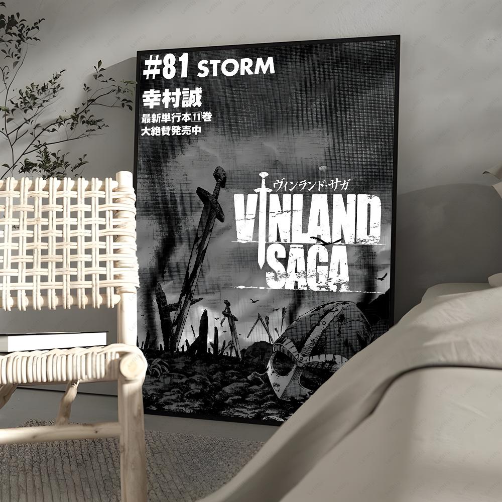 Крутой постер с аниме V-Vinland M-Manga S-Saga, самоклеящийся, для украшения стен дома, гостиной, спальни, бара.