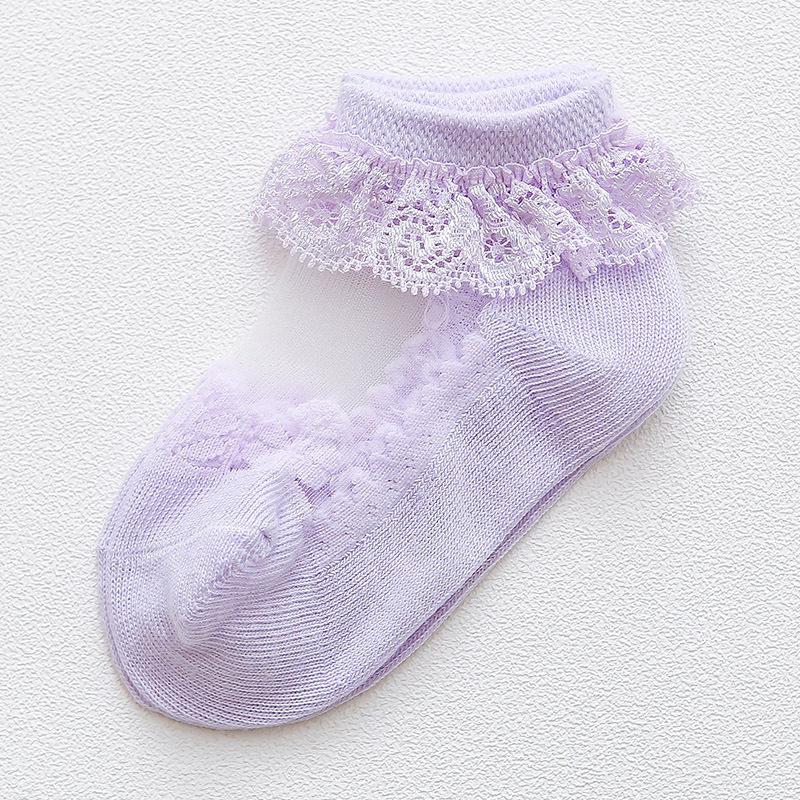 0 To 6 Yrs Cotton Eyelet Flower Socks Toddler Baby Child Girls Ruffle Lace Ankle Cotton Dress Socks Princess Summer