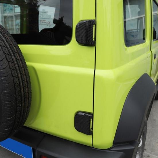 Carbon Fiber Rear Door Tailgate Hinge Cover Trim Decor For Suzuki Jimny +