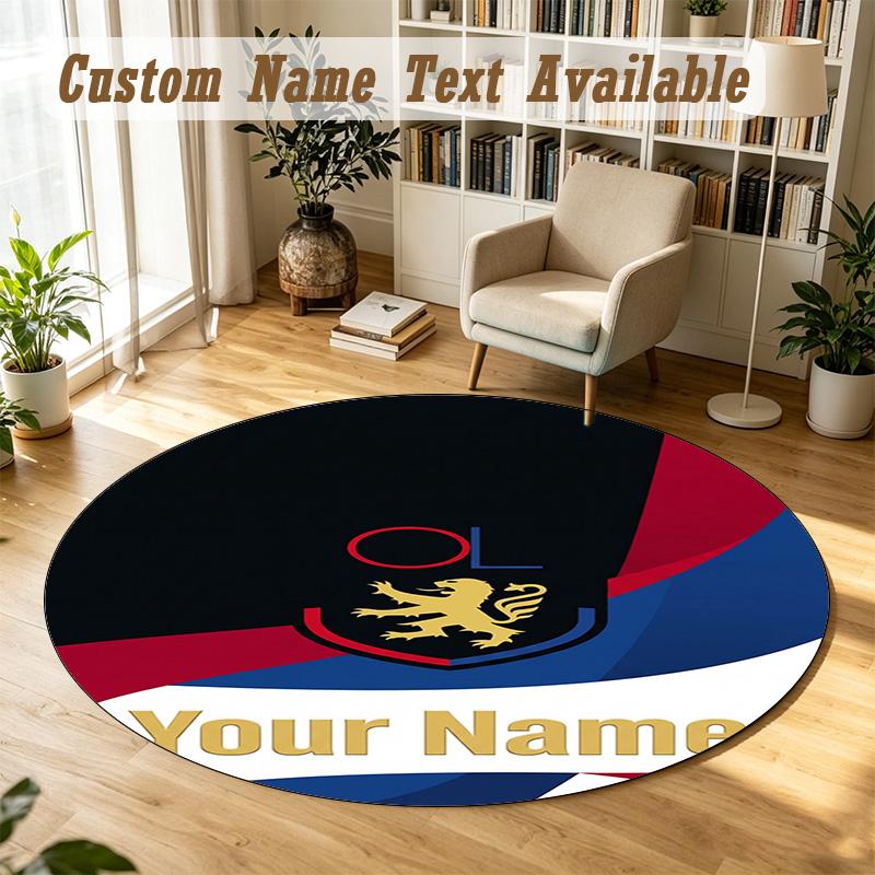 Round Rug Custom NameLyon FC Pattern Non Slip Carpet Home Floor Decor