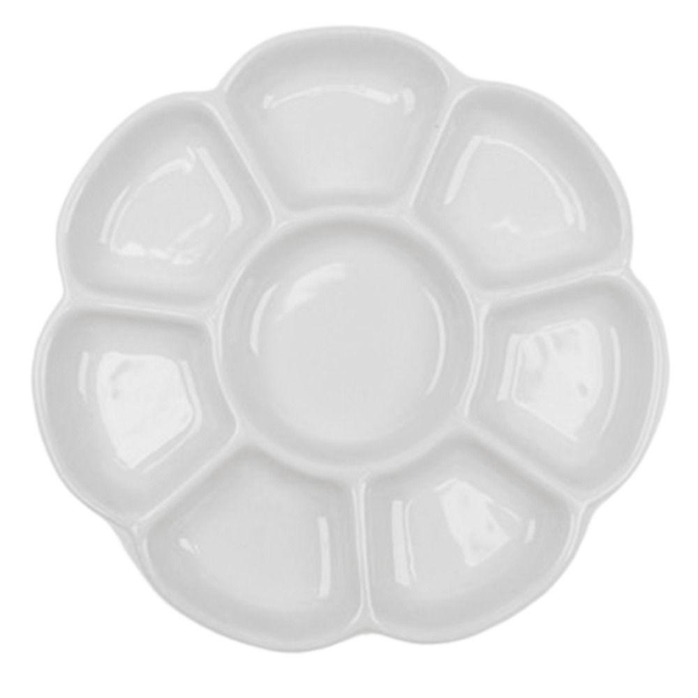 6/7/8/9 Grids Ceramic Paint Palette White Porcelain Palette Paint Palette Tray Painting