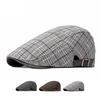 Newsboy Caps for Men Plaid Beret Men's British Vintage Painter's Hat Casual Gatsby Ivy Hatforward Hat Hombre Boina Four Seasons