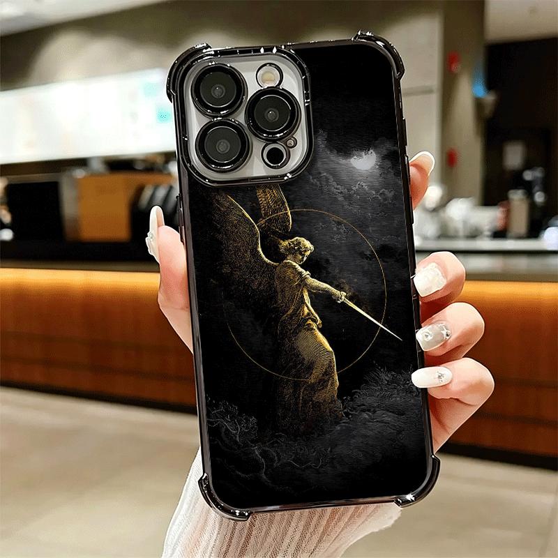 Эстетичный чехол для телефона с покрытием Архангел Михаил Для iPhone 16 17 Pro Max Air 16E 14 15 Plus 12 13 Mini Противоударный чехол с подушкой безопасности