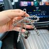 Корейский серебряный шнурок для телефона в виде сердца с бантом и подвеска-брелок с жемчугом