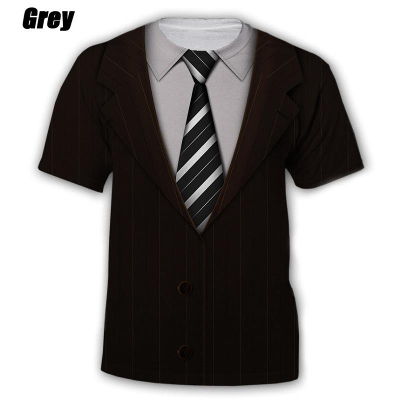 Футболки Забавный хип-хоп костюм и галстук 3D футболка Летняя мода Дети Повседневная футболка Мальчики Девочки Футболка большого размера Детские топы