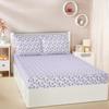Floral 180 TC Cotton King Size Bedsheet (Purple)