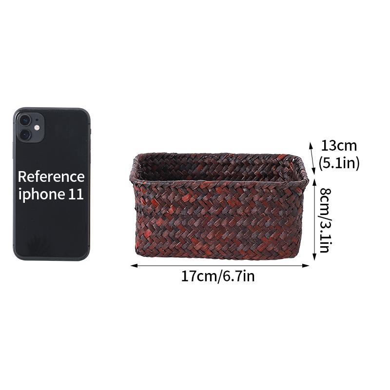 Плетеные органайзеры ручной работы, корзины для хранения, кухонный органайзер, корзина для хранения фруктов, закусок, морской травы, органайзер для косметики и всяких мелочей