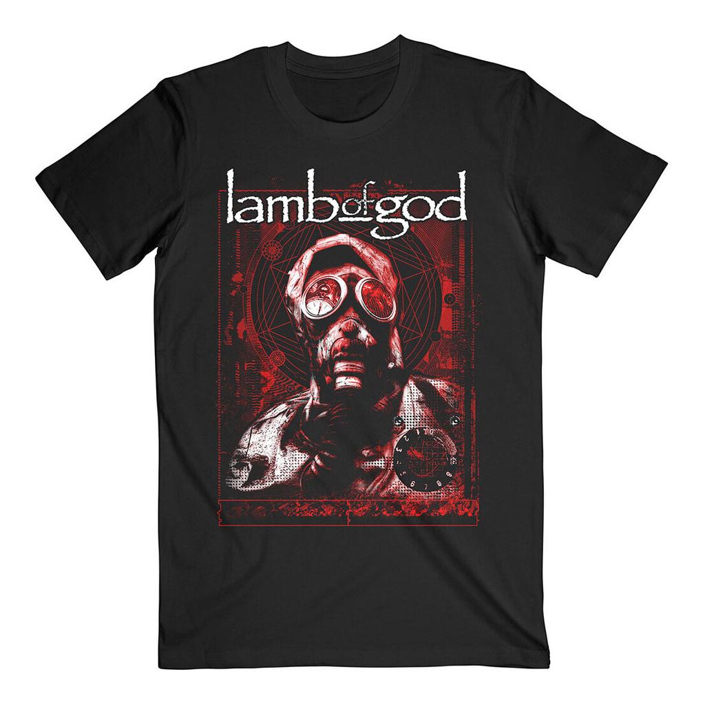 Футболка Lamb Of God Газовая маска Волны Группа Новая Черная Официальная