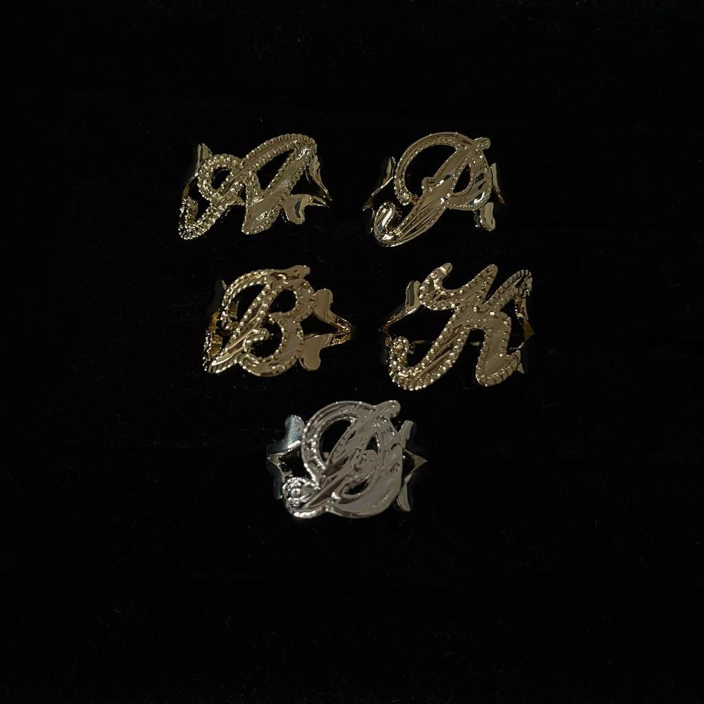 DUOYING Custom Script Initial Ring Personalized A-Z Letter S925 Sterling Silver Ring Women's Jewelry Gift For Stranger