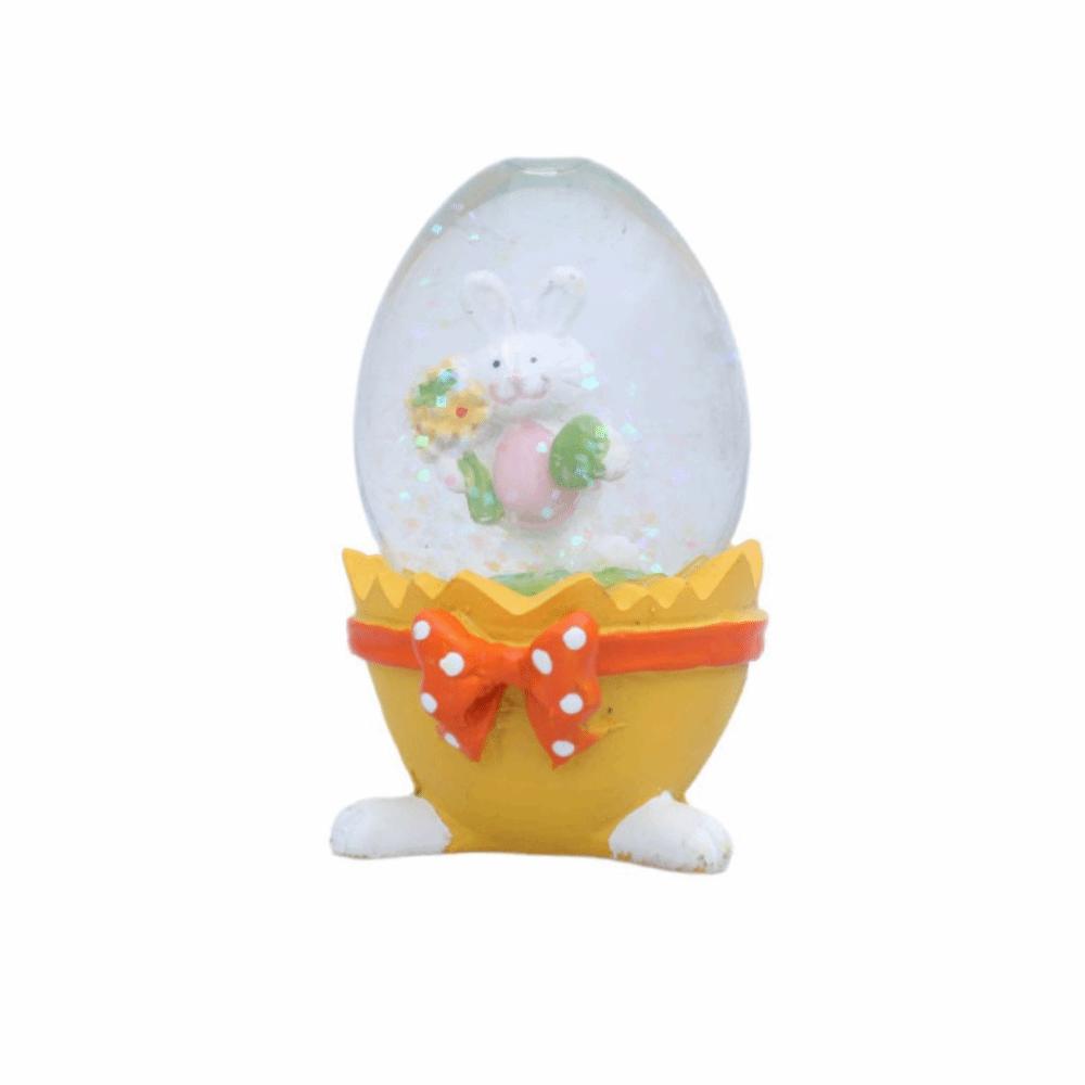 Resin Bunny Rabbit Figurine Glass Rabbit Hugging Eggs Snowball Easter Egg Ornament Gift Giving