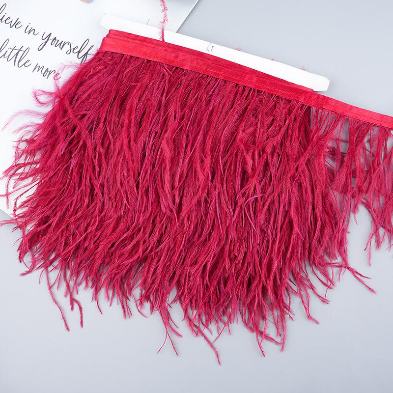 Diy Handmade Accessories Colorful Ostrich Feather Cloth Edge Decorative Accessories Clothing Accessories Wedding Skirt