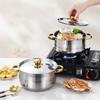 5 шт. Набор кастрюль с крышкой, кастрюля для пасты с ручками, индукционная кастрюля для кухни, набор кухонных принадлежностей для домашнего ресторана
