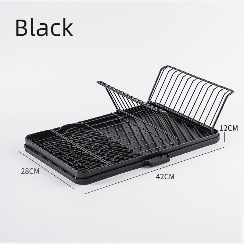 Foldable Dish Drying Rack With Drip Tray Adjustable Kitchen Plates Bowl Drying Rack Countertop Chopstick Fork Storage Shelf