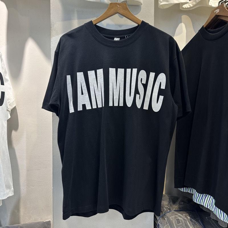 Лето 2025 Новый американский бренд уличной одежды I AM MUSIC Футболки оверсайз с принтом букв для мужчин и женщин