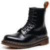 15 High Top 1460 Tooling Boots Women's Hard Leather Open Edge Bead Short Boots Men's Glossy Leather Boots Round Head Locomotive Shoes
