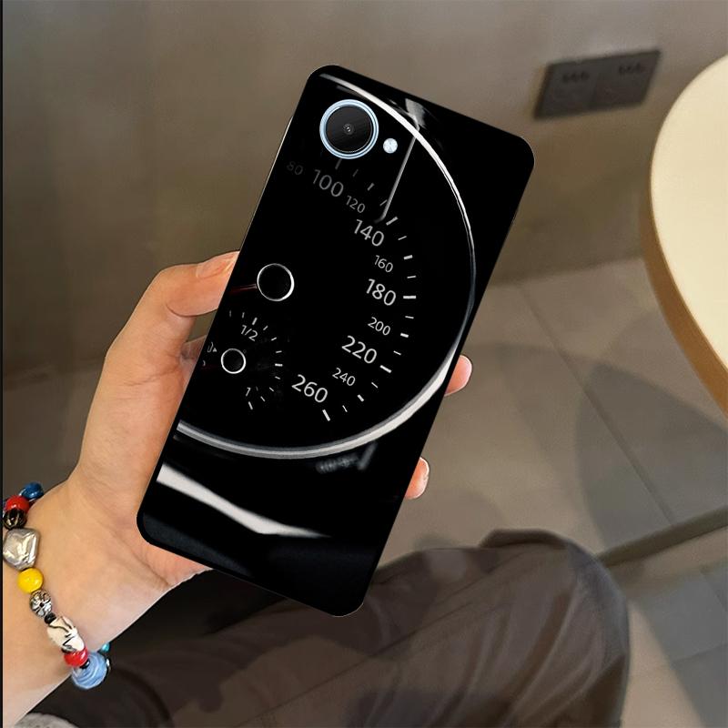 Cool Retro Speedometer Case For Realme C53 C55 C51 C25 C63 C61 C65 C67 C71 C75 GT6 GT7 Pro 11 12 13 14 15 Pro Plus