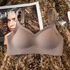 Traceless breathable large size underwear women gather without steel ring to close the breast soft support bra summer light and breathable