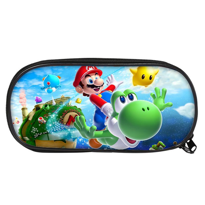 Пенал Super Mario Bros для студентов Нейлоновая сумка для хранения Большая вместимость Органайзер