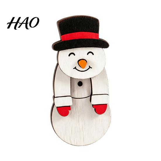 Christmas Wooden Magnet Decorations Dangle Toy, Santa Claus Refrigerator Magnet, Cute Cartoon Fun Dangling Figures Snowman Elk Magnetic Ornament